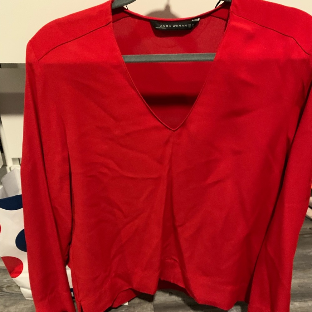 Zara red blouse